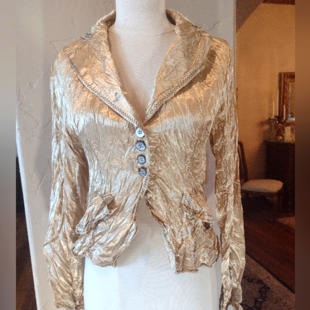 Cropped Gold Shimmer Jacket